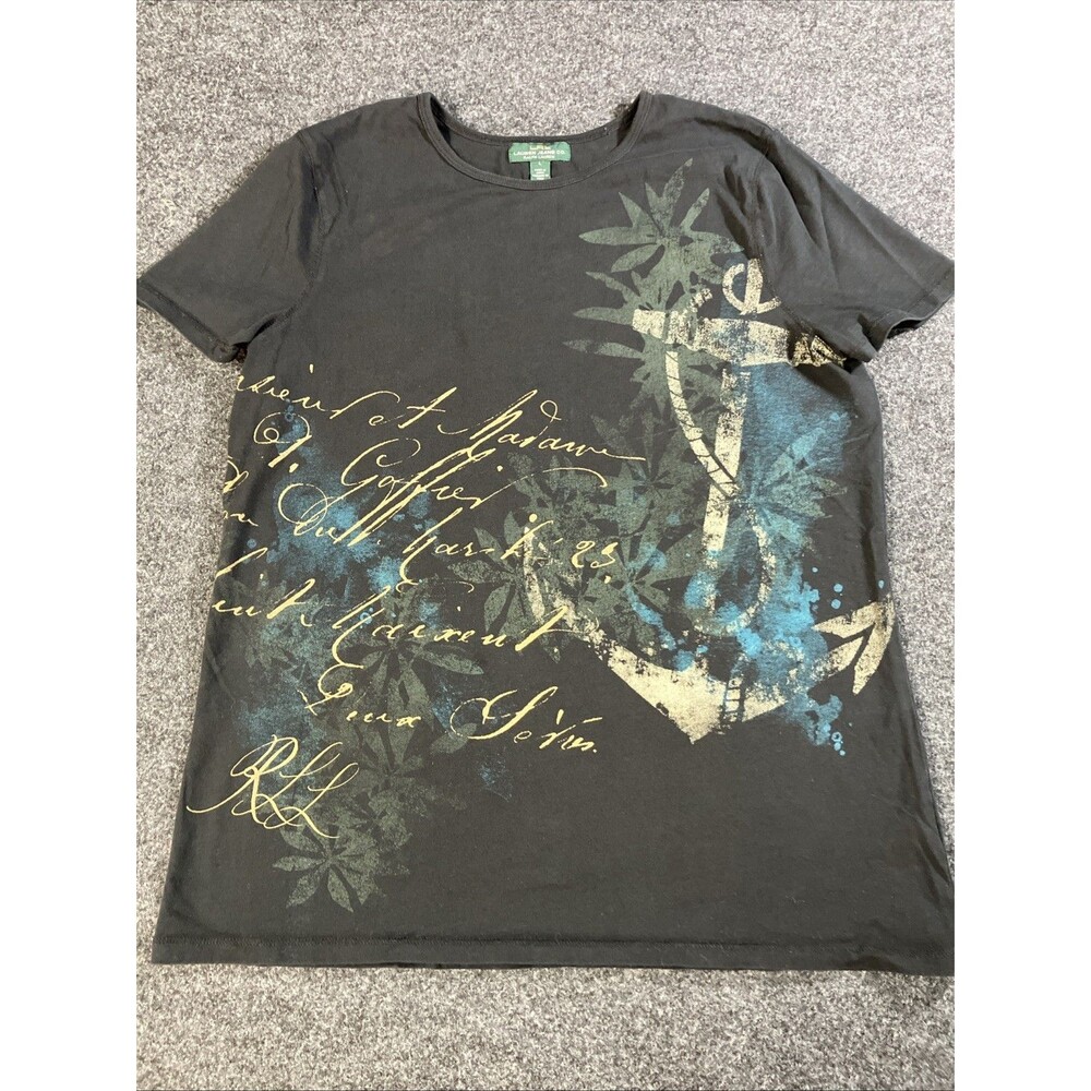 Lauren Jeans Co Ralph Lauren T Shirt L Black Vintage Nautical South Pacific RLL